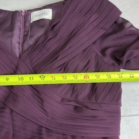 Stacees Formal Evening V Neck Midi Dress Womens Mother of The Bride - Picture 10 of 11